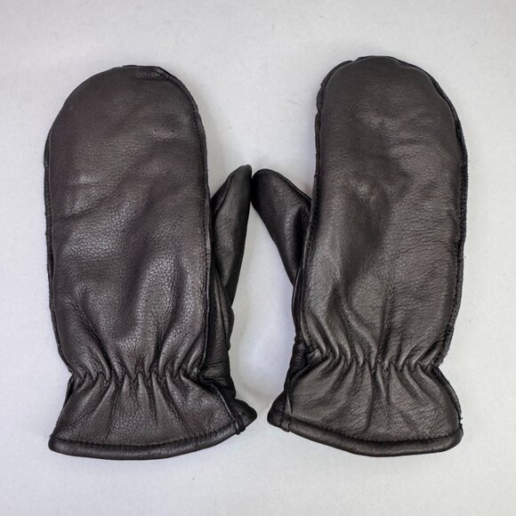 Deerskin Leather Mittens with Polyester Lining - Picture 1 of 4